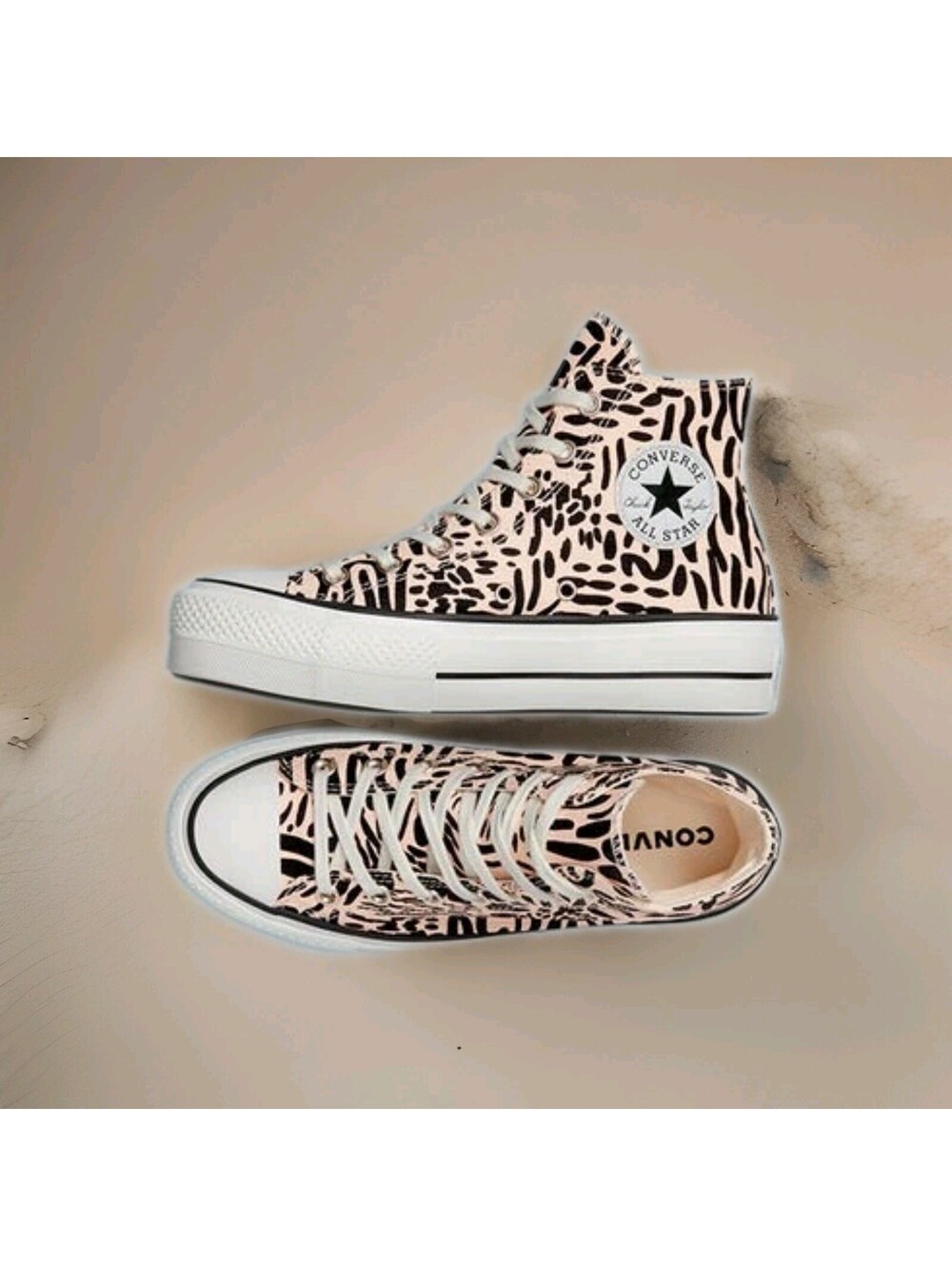 Converse Chuck Taylor All Star Lift Platform Animal Mix Jungle Art Shoes Women 7